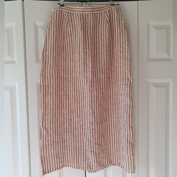 Faherty Billie linen skirt, size XL, brown/cream - Picture 3 of 9